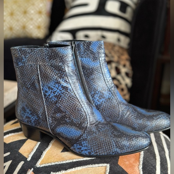 Men’s Club Cubano Leather Snakeskin Ankle Boots | Size 11/44 | NEW